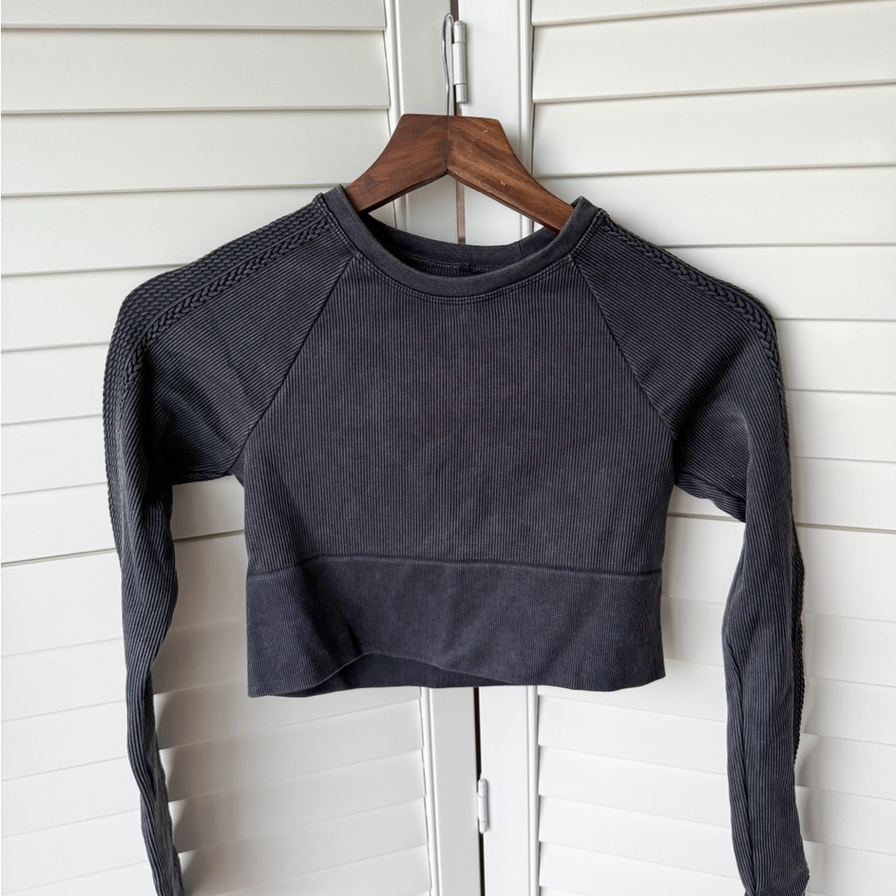 aerie cropped athletic long sleeve
